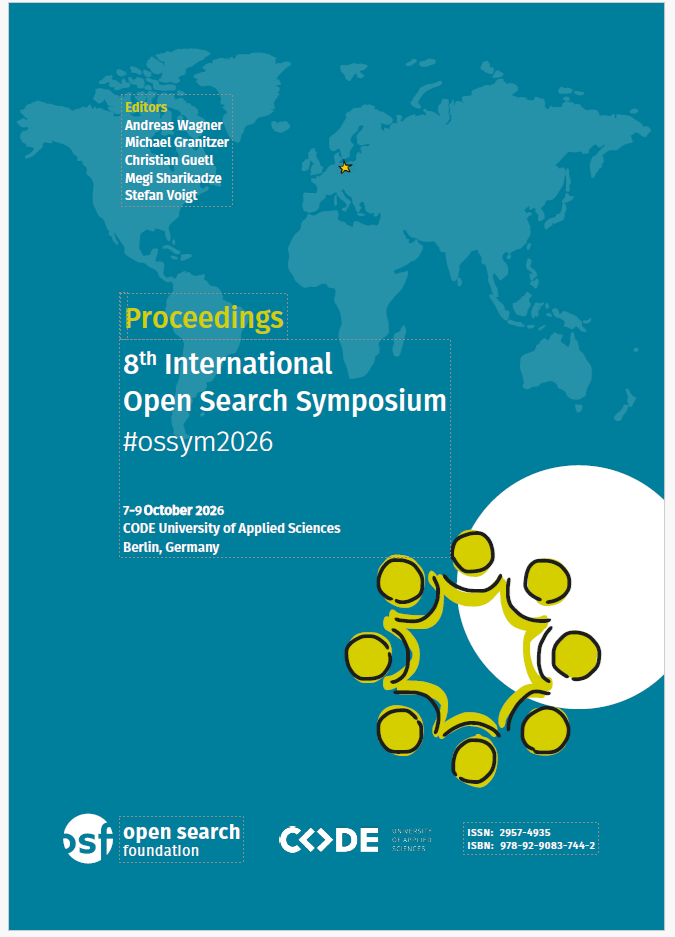 					View Vol. 8 (2026): Proceedings 8th International Open Search Symposium #ossym2026, 7-9 October 2026, CODE University of Applied Sciences, Berlin, Germany
				