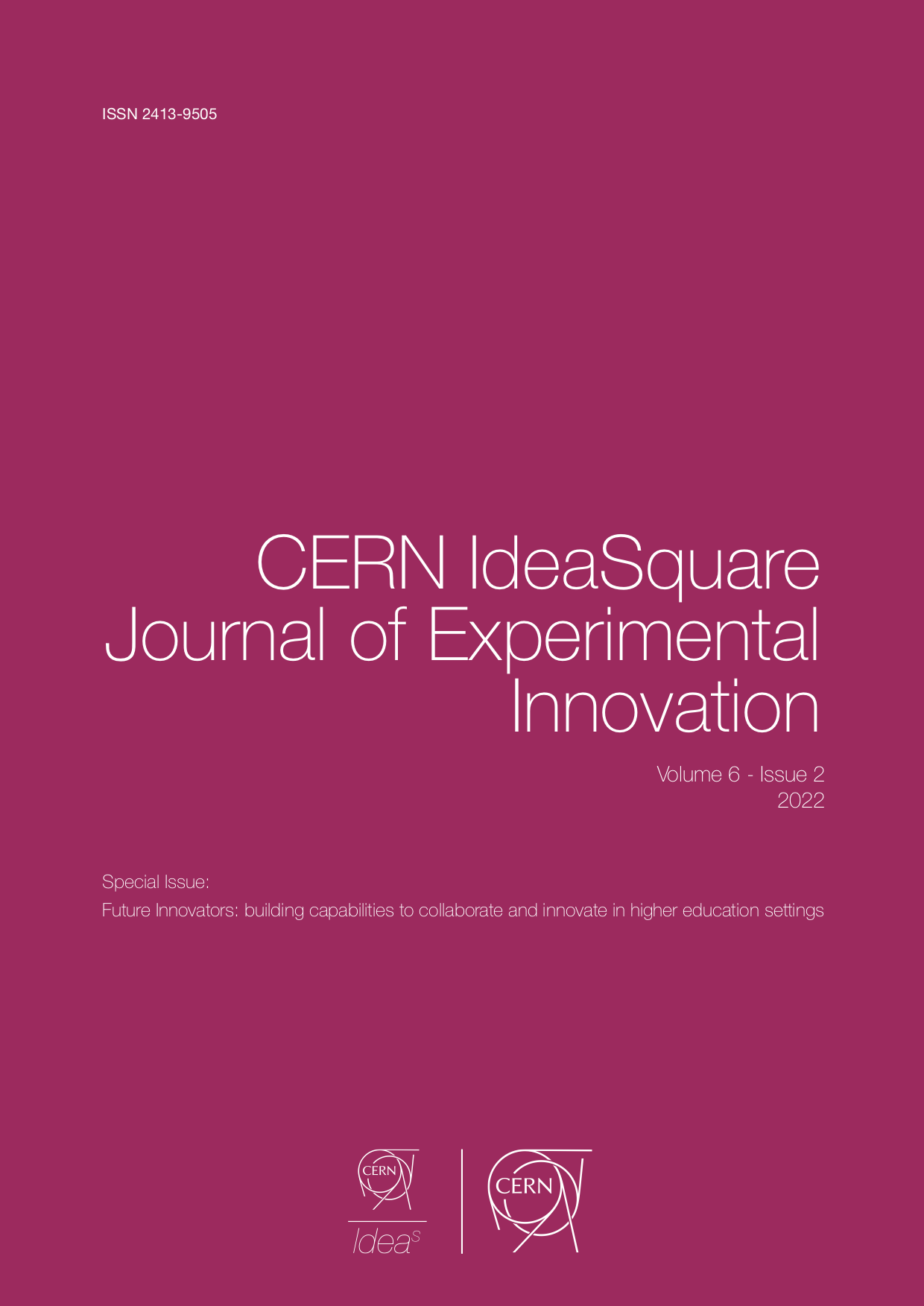 					View Vol. 6 No. 2 (2022): Special Issue "Future Innovators: building capabilities to collaborate and innovate in higher education settings"
				