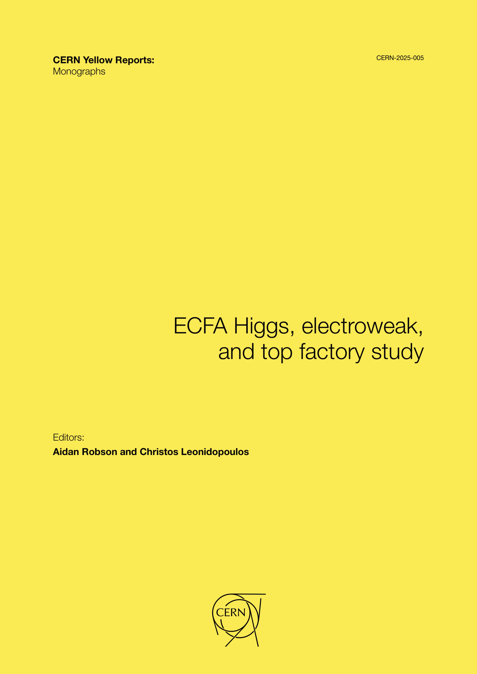 View Vol. 5 (2025): ECFA Higgs, electroweak, and top factory study