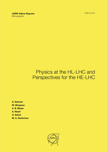 					View Vol. 7 (2019): Physics of the HL-LHC, and perspectives at the HE-LHC
				